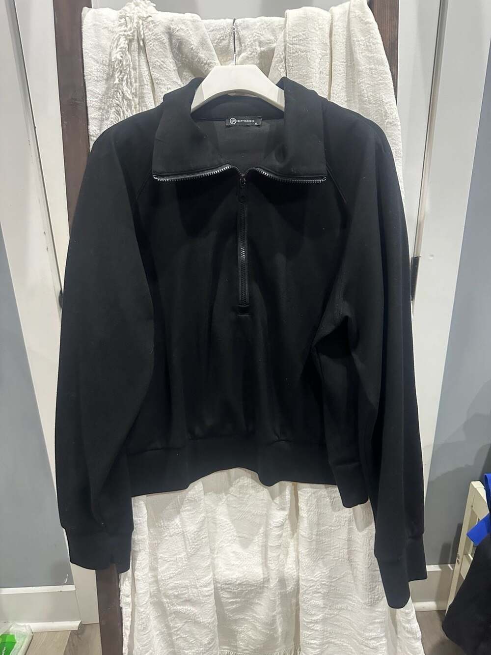 PRETTYGARDEN Women's Black Half Zip Pullover Sweatshirt Size XL